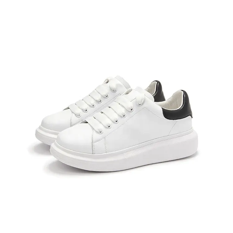 Fashion Style Lace-up White Outdoor Unisex Walking Sneakers Casual Shoes For Girls